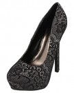 L2233-Pewter-with-black-lace-print-high-heel-platform-ladies-court-shoe-UK-5Synthetic-0