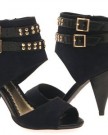 LADIES-ANKLE-BOOT-GLADIATOR-HIGH-HEELS-COLLAR-BOW-BUCKLE-STUDDED-BLACK-LS9053-SIZE-8-0-0