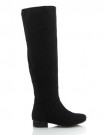 LADIES-BLACK-FLAT-OVER-THE-KNEE-WOMENS-HIGH-ZIP-STRETH-ELASTIC-WINTER-BOOTS-SIZE-3-8-UK-8-Black-Suede-0-2
