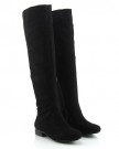 LADIES-BLACK-FLAT-OVER-THE-KNEE-WOMENS-HIGH-ZIP-STRETH-ELASTIC-WINTER-BOOTS-SIZE-3-8-UK-8-Black-Suede-0-3