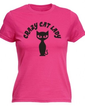 LADIES-CRAZY-CAT-LADY-M-HOT-PINK-NEW-PREMIUM-FITTED-T-SHIRT-slogan-funny-clothing-joke-novelty-vintage-retro-top-ladies-womens-girl-women-tshirt-tees-tee-t-shirts-shirts-fashion-urban-cool-geek-cat-ki-0