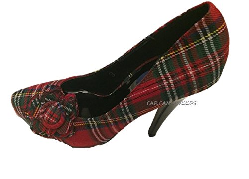 LADIES ROYAL STEWART SCOTTISH TARTAN HIGH HEELS SHOES (4)
