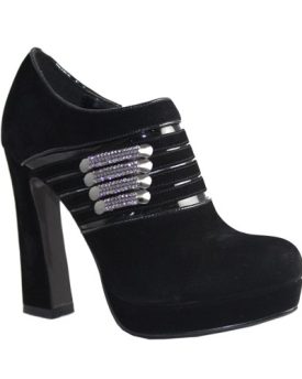 LADIES-WOMENS-BLOCK-BLACK-HIGH-HEEL-SEQUIN-CONCELAED-PLATFORM-BOOTS-BOOTIE-SIZE-3-8-0