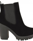 LADIES-WOMENS-CASUAL-ELASTICATED-HIGH-MID-BLOCK-HEEL-ANKLE-BOOTS-SHOES-SIZE-UK-6-EU-39-US-8-Black-Suede-0-1