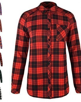 LADIES-WOMENS-CHECK-SHIRT-LUMBERJACK-LONG-SLEEVE-FLANNEL-BUTTON-DOWN-BLOUSE-TOP-UK-12-Red-Black-Plaid-0
