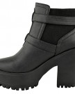 LADIES-WOMENS-CHUNKY-CLEATED-SOLE-HIGH-HEEL-PLATFORM-CHELSEA-ANKLE-BOOTS-SHOES-UK-4-Black-Faux-Leather-0-2