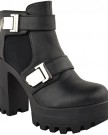 LADIES-WOMENS-CHUNKY-PLATFORM-HIGH-HEEL-CLEATED-SOLE-ANKLE-CHELSEA-BOOTS-SHOES-UK-7-Black-Faux-Leather-0-0