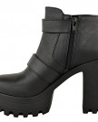 LADIES-WOMENS-CHUNKY-PLATFORM-HIGH-HEEL-CLEATED-SOLE-ANKLE-CHELSEA-BOOTS-SHOES-UK-7-Black-Faux-Leather-0-2