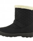 LADIES-WOMENS-FLAT-LOW-HEEL-SNOW-WINTER-FUR-LINED-QUILTED-GRIP-SOLE-ANKLE-HIGH-BOOTS-SIZE-UK-6-EU-39-US-8-Black-Faux-Leather-Cream-Fur-0-2