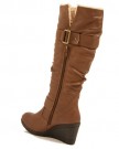 LADIES-WOMENS-KNEE-HIGH-FAUX-LEATHER-WEDGE-PLATFORM-BOOTS-SHOES-SIZE-5-TAN-0-1