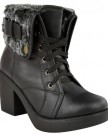 LADIES-WOMENS-MID-BLOCK-HEEL-FUR-LINED-ARMY-COMBAT-LACE-UP-WINTER-ANKLE-BOOTS-SHOES-SIZE-UK-3-EU-36-US-5-Black-Faux-Leather-0-0