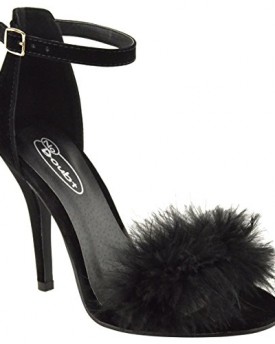 LADIES-WOMENS-MID-HIGH-HEEL-STILETTO-SANDALS-ANKLE-STRAP-CUFF-PARTY-COURT-SHOES-UK-6-Black-Suede-0