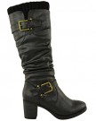 LADIES-WOMENS-MID-LOW-BLOCK-HEEL-KNEE-HIGH-CALF-WARM-WINTER-RIDING-BOOTS-SHOES-UK-5-Black-Faux-Leather-0-0