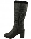 LADIES-WOMENS-MID-LOW-BLOCK-HEEL-KNEE-HIGH-CALF-WARM-WINTER-RIDING-BOOTS-SHOES-UK-5-Black-Faux-Leather-0-1