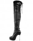 LADIES-WOMENS-OVER-THE-KNEE-THIGH-HIGH-WIDE-LEG-STRETCH-HIGH-HEEL-BOOTS-SHOES-SIZE-UK-7-Black-Faux-Leather-0-2