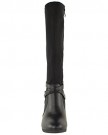 LADIES-WOMENS-WIDE-LEG-STRETCH-KNEE-HIGH-HEEL-MID-CALF-RIDING-CHELSEA-BOOTS-SIZE-UK-4-Black-Faux-Leather-0-3
