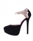 Ladies-BEBO-Black-Faux-Suede-High-Heel-Platform-Ankle-Strap-Party-Evening-Court-Shoes-5-0-0