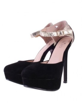 Ladies-BEBO-Black-Faux-Suede-High-Heel-Platform-Ankle-Strap-Party-Evening-Court-Shoes-5-0