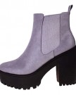 Ladies-BEBO-Grey-Leather-Look-High-Cleated-Platform-Chelsea-Ankle-Boots-4-0-0
