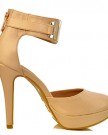 Ladies-Beige-Plain-Metal-Gold-Ankle-Strap-High-Heel-Sandals-0-0