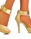 Ladies-Beige-Plain-Metal-Gold-Ankle-Strap-High-Heel-Sandals-0-5
