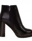 Ladies-Black-Leather-Look-Stacked-High-Heel-Cleated-Ankle-Boots-5-0-1