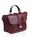 Ladies-Burgundy-Faux-Leather-Top-Handle-Handbag-0