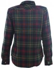 Ladies-Casual-Button-Lapel-Shirt-Plaids-and-Checks-Basic-Flannel-Shirts-Tops-Blouse-M-Green-0-0