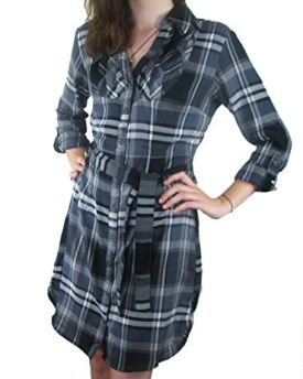 Ladies-Checked-Dress-Long-Shirt-Tunic-Womens-size-8-22-eu48-0