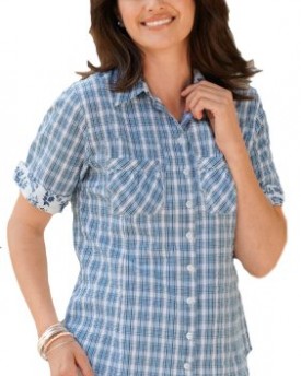 Ladies-Checked-Shirts-Short-Sleeve-Womens-Size-12-22-4244-0