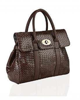 Ladies-Chestnut-Brown-Woven-Shoulder-Bag-0