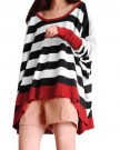 Ladies-Chic-Boat-Neck-Splice-Long-Batwing-Sleeve-Striped-Tops-0-0