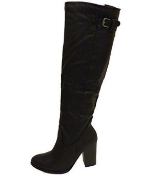 Ladies-Dolcis-Black-Knee-High-Riding-Zip-Block-Heel-Work-Boots-Shoes-Sizes-3-8-0