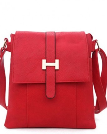Ladies-Flapover-Cross-Body-Bag-various-colours-Red-0