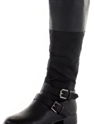 Ladies-Flat-Winter-Biker-Style-Low-Heel-Fur-Lined-Calf-High-Leg-Knee-Boots-Size-with-shoeFashionista-Boutique-bag-0