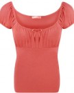 Ladies-Gypsy-Stretch-Elasticated-Womens-Top-Coral-8-10-0-0