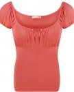 Ladies-Gypsy-Stretch-Elasticated-Womens-Top-Coral-8-10-0