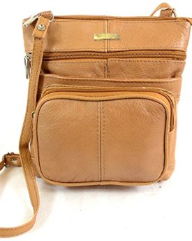 Ladies-Handy-Leather-Cross-Body-Shoulder-Bag-with-Multiple-Pockets-Tan-0