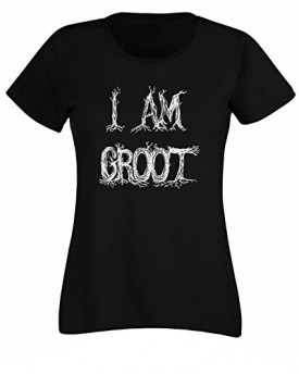 Ladies-I-Am-Groot-Black-T-Shirt-S-Size-10-0