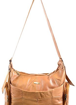 Ladies-Large-Leather-Shoulder-Bag-Hand-Bag-with-2-Main-Compartments-and-Multiple-Pockets-Tan-0
