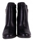 Ladies-MANFIELD-Black-Leather-Look-Gold-Buckle-Trim-High-Heel-Ankle-Boots-4-0-2