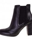 Ladies-MANFIELD-Black-Leather-Look-High-Heel-Brogue-Chelsea-Ankle-Boots-4-0-0