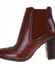 Ladies-MANFIELD-Brown-Leather-Look-High-Heel-Brogue-Chelsea-Ankle-Boots-4-0-0