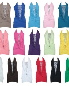 Ladies-Mini-Sequins-Halter-Neck-Party-Club-Dress-Top-8-20-Mocha-ML-0