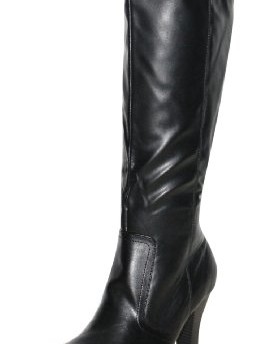 Ladies-Nickels-New-Sexy-Black-Faux-Leather-Knee-High-Heel-Platform-Boots-0