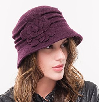 Ladies-Purple-Fashion-Knitted-Wool-Cloche-Hat-0