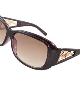 Ladies-Purple-Wide-Arms-Gold-Tone-Floral-Temple-Sunglasses-0