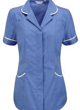 Ladies-Round-Collar-Front-Fastening-Nurse-Health-Care-Tunic-18-Hospital-BlueWhite-Trim-0