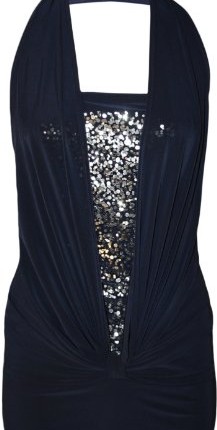 Ladies-Sequin-Halter-Neck-Ruched-Boob-Tube-Womens-Stretch-Sleeveless-Top-Navy-Blue-1214-0