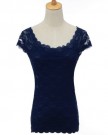 Ladies-Sexy-Floral-Full-Lace-Short-Sleeve-Top-T-Shirt-Stretch-Blouse-Tank-Vest-UK-10-12-Blue-0-0